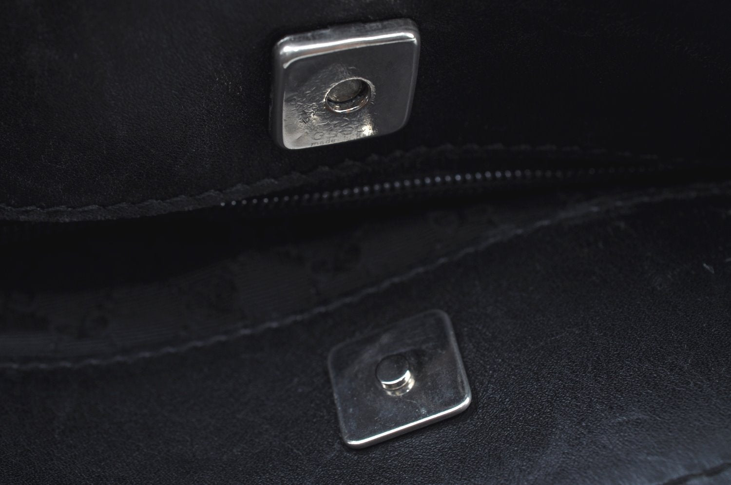 Authentic GUCCI Sherry Line Shoulder Bag Purse Leather 0021135 Black 7447G