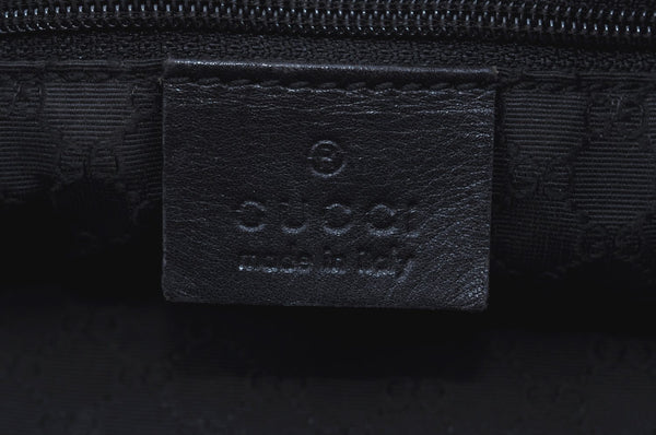 Authentic GUCCI Sherry Line Shoulder Bag Purse Leather 0021135 Black 7447G