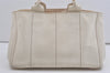 Authentic PRADA Vintage Canapa M Canvas 2Way Shoulder Hand Bag White 7450I