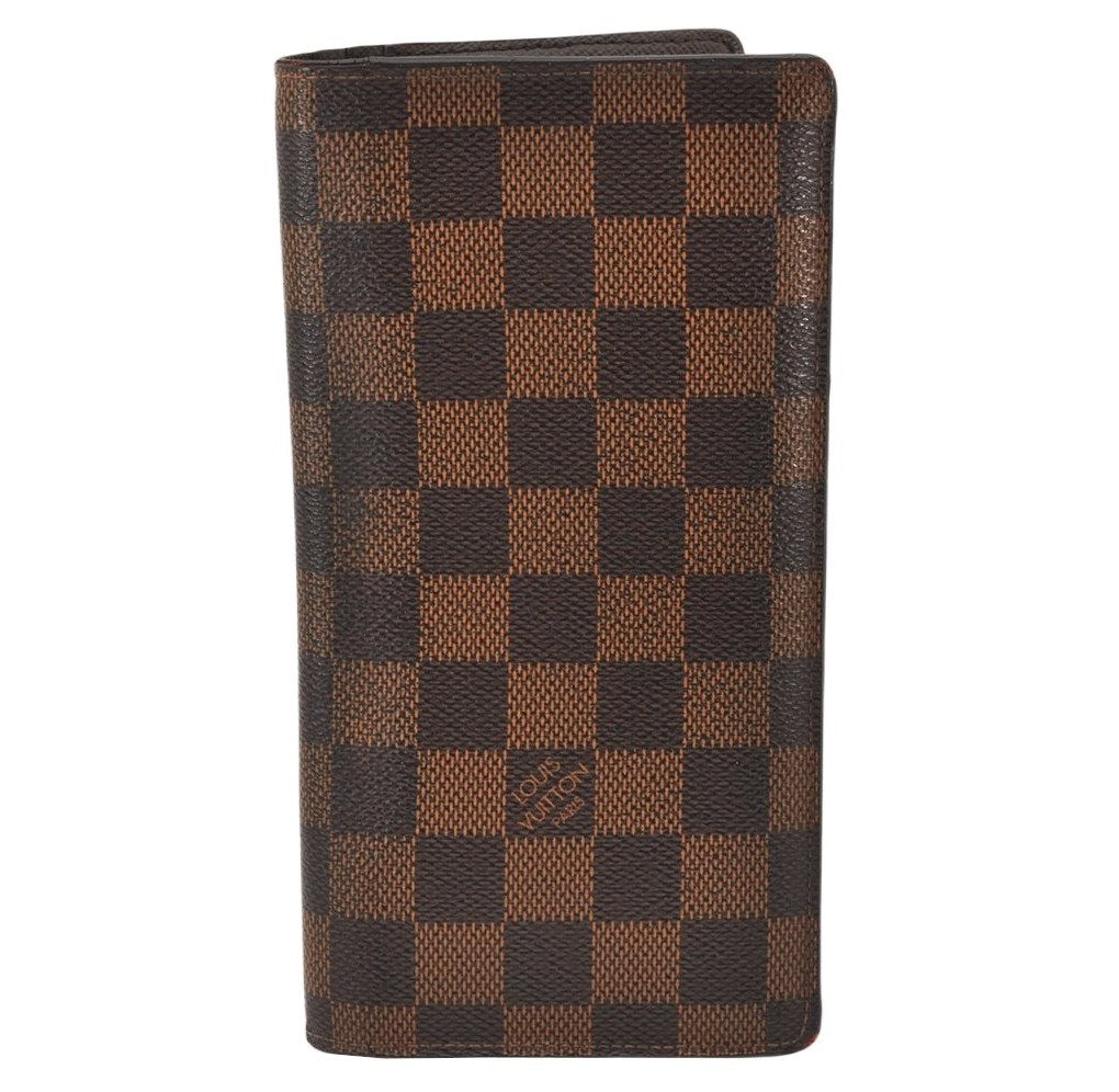 Authentic Louis Vuitton Damier Portefeuille Brazza Long Wallet N60017 LV 7451K