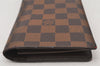 Authentic Louis Vuitton Damier Portefeuille Brazza Long Wallet N60017 LV 7451K