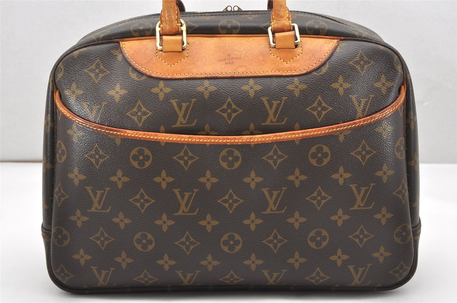 Authentic Louis Vuitton Monogram Deauville Hand Bag M47270 LV 7453K