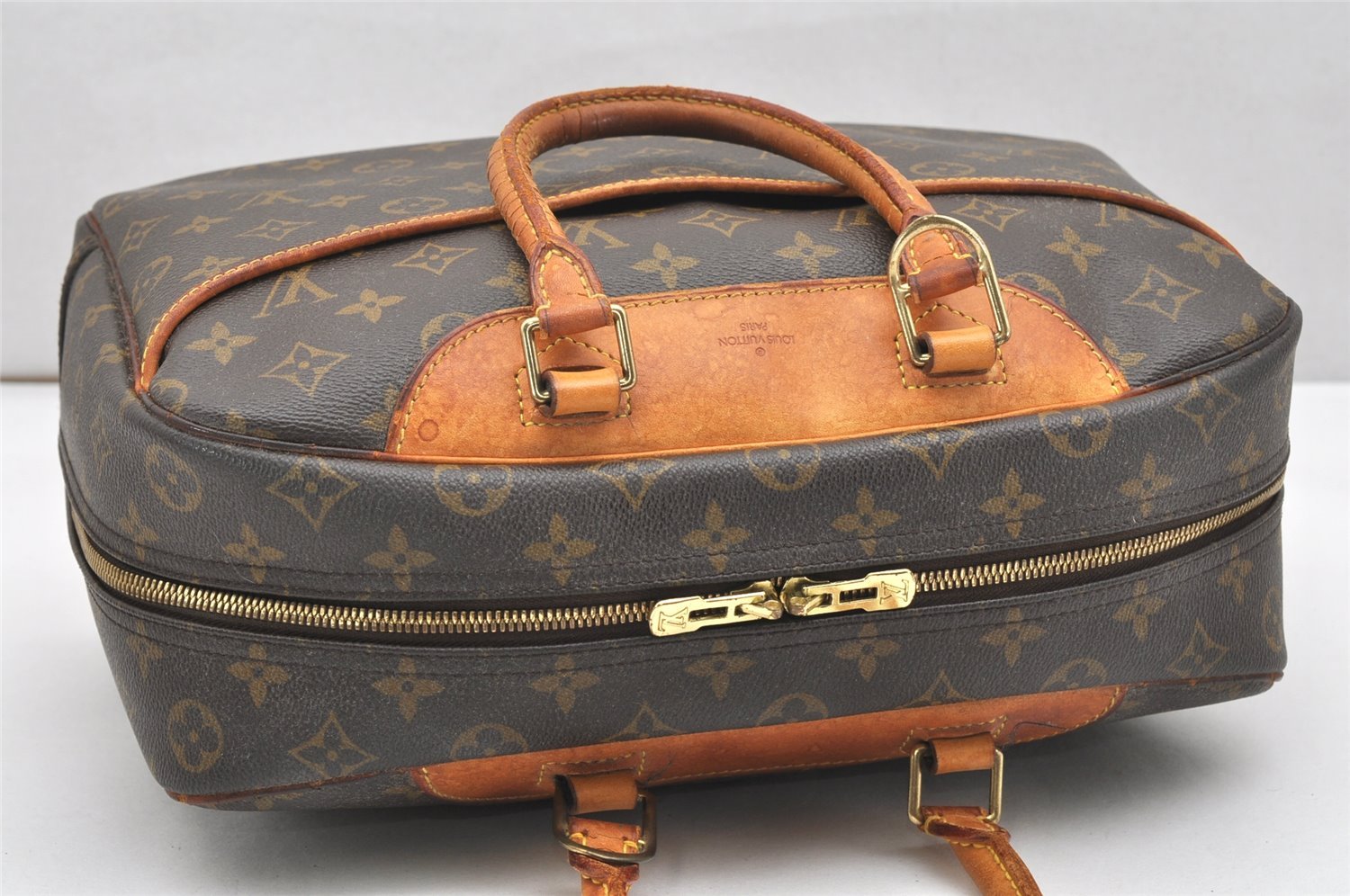 Authentic Louis Vuitton Monogram Deauville Hand Bag M47270 LV 7453K