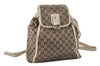 Authentic GUCCI Vintage Abbey Backpack GG Canvas Leather 141642 Brown 7454I