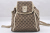 Authentic GUCCI Vintage Abbey Backpack GG Canvas Leather 141642 Brown 7454I