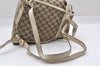 Authentic GUCCI Vintage Abbey Backpack GG Canvas Leather 141642 Brown 7454I