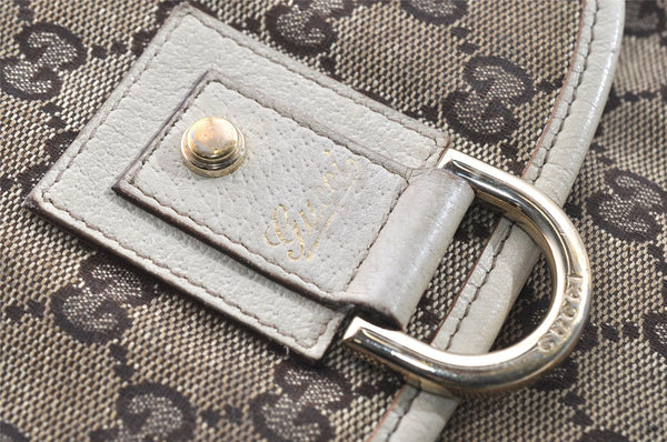 Authentic GUCCI Vintage Abbey Backpack GG Canvas Leather 141642 Brown 7454I