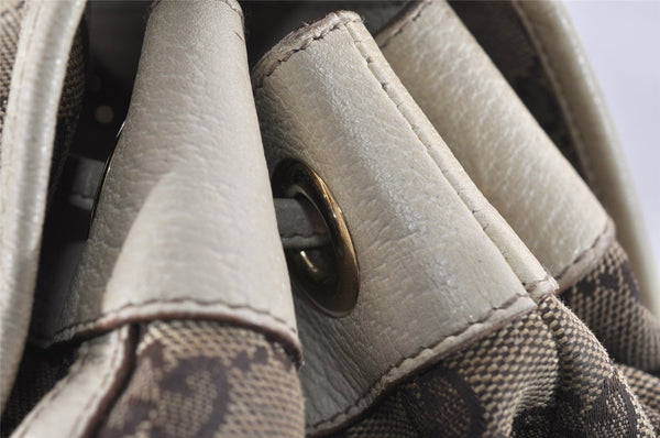 Authentic GUCCI Vintage Abbey Backpack GG Canvas Leather 141642 Brown 7454I