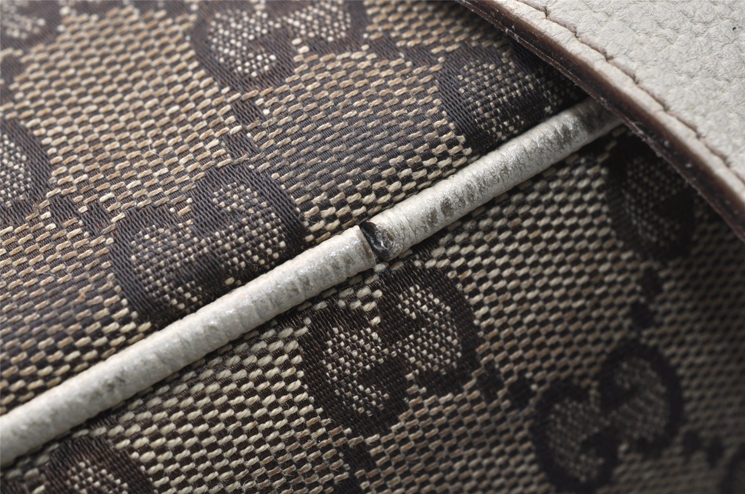 Authentic GUCCI Vintage Abbey Backpack GG Canvas Leather 141642 Brown 7454I