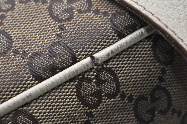 Authentic GUCCI Vintage Abbey Backpack GG Canvas Leather 141642 Brown 7454I