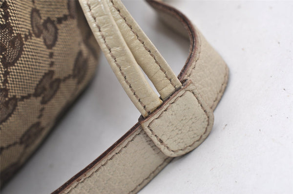 Authentic GUCCI Vintage Abbey Backpack GG Canvas Leather 141642 Brown 7454I