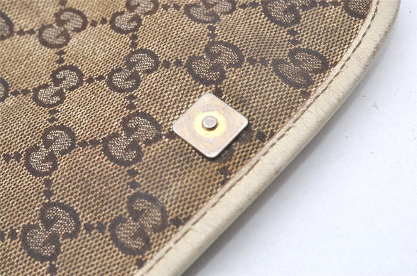 Authentic GUCCI Vintage Abbey Backpack GG Canvas Leather 141642 Brown 7454I