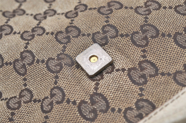 Authentic GUCCI Vintage Abbey Backpack GG Canvas Leather 141642 Brown 7454I