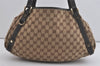 Authentic GUCCI Abbey Shoulder Tote Bag GG Canvas Leather 130736 Brown 7455I