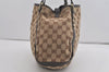 Authentic GUCCI Abbey Shoulder Tote Bag GG Canvas Leather 130736 Brown 7455I