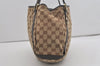 Authentic GUCCI Abbey Shoulder Tote Bag GG Canvas Leather 130736 Brown 7455I