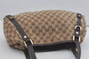 Authentic GUCCI Abbey Shoulder Tote Bag GG Canvas Leather 130736 Brown 7455I