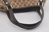 Authentic GUCCI Abbey Shoulder Tote Bag GG Canvas Leather 130736 Brown 7455I