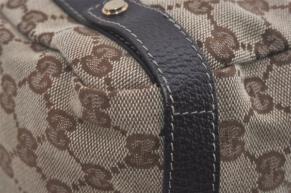 Authentic GUCCI Abbey Shoulder Tote Bag GG Canvas Leather 130736 Brown 7455I