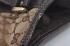 Authentic GUCCI Abbey Shoulder Tote Bag GG Canvas Leather 130736 Brown 7455I