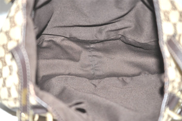 Authentic GUCCI Abbey Shoulder Tote Bag GG Canvas Leather 130736 Brown 7455I