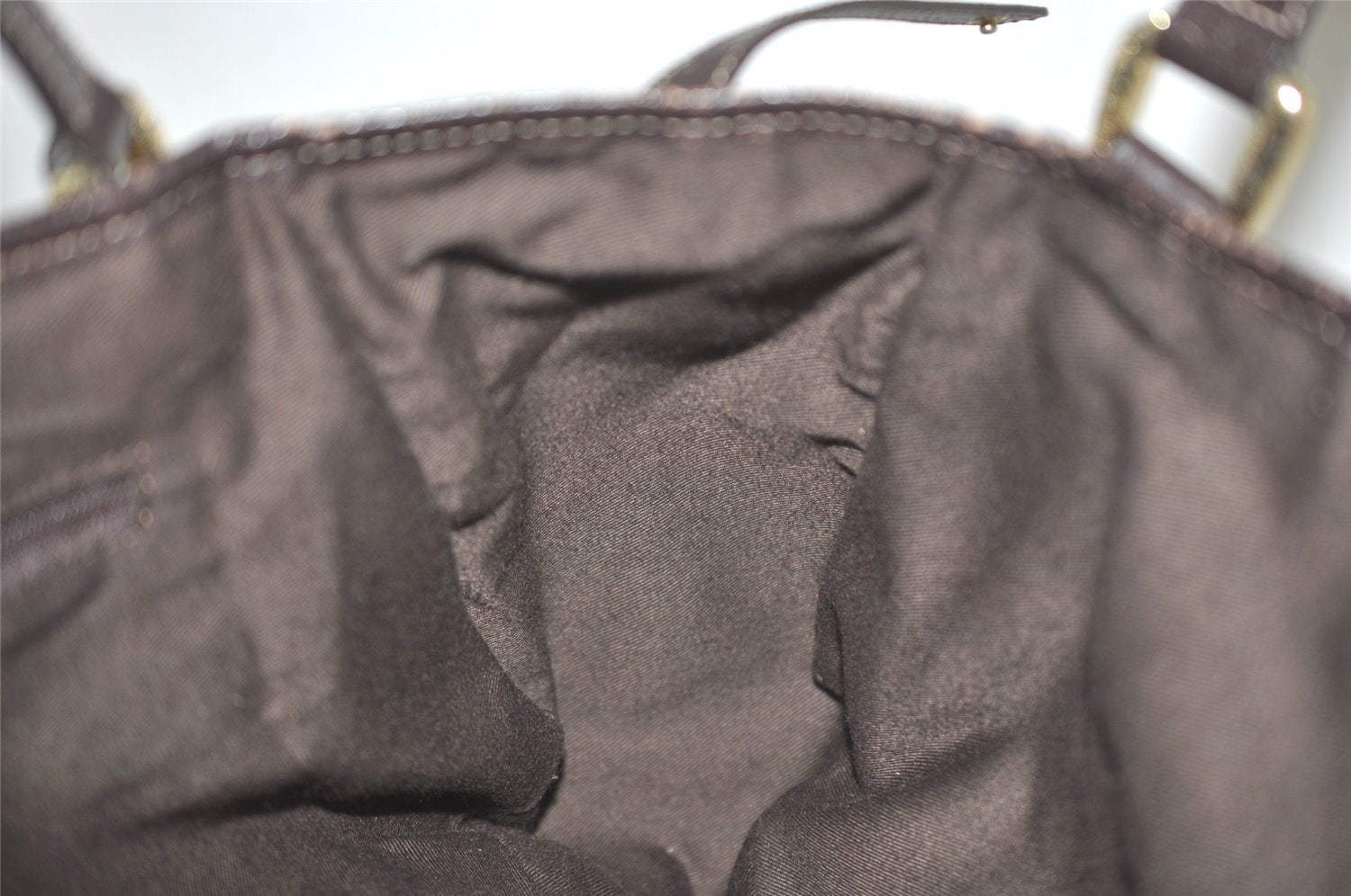 Authentic GUCCI Abbey Shoulder Tote Bag GG Canvas Leather 130736 Brown 7455I