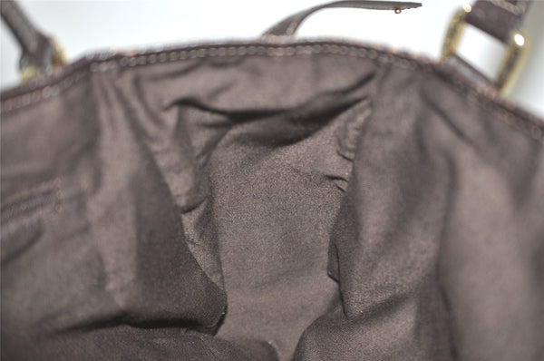 Authentic GUCCI Abbey Shoulder Tote Bag GG Canvas Leather 130736 Brown 7455I