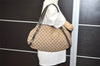 Authentic GUCCI Abbey Shoulder Tote Bag GG Canvas Leather 130736 Brown 7455I