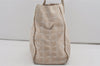 Authentic CHANEL New Travel Line Shoulder Tote Bag Nylon Leather Beige 7456I