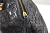 Authentic BOTTEGA VENETA Intrecciato Leather Shoulder Hand Bag Black Junk 7456K