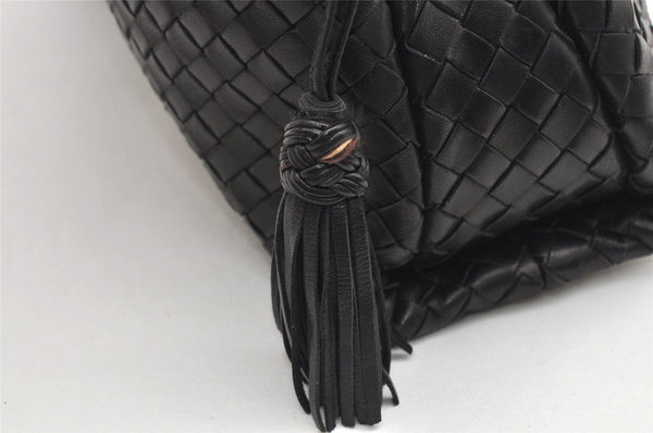 Authentic BOTTEGA VENETA Intrecciato Leather Shoulder Hand Bag Black Junk 7456K