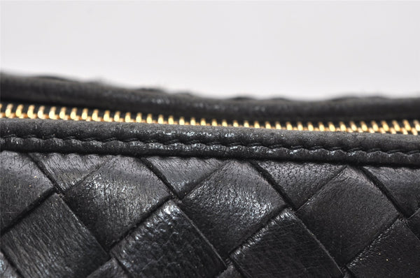 Authentic BOTTEGA VENETA Intrecciato Leather Shoulder Hand Bag Black Junk 7456K