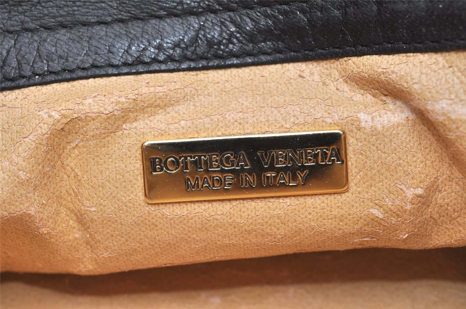 Authentic BOTTEGA VENETA Intrecciato Leather Shoulder Hand Bag Black Junk 7456K