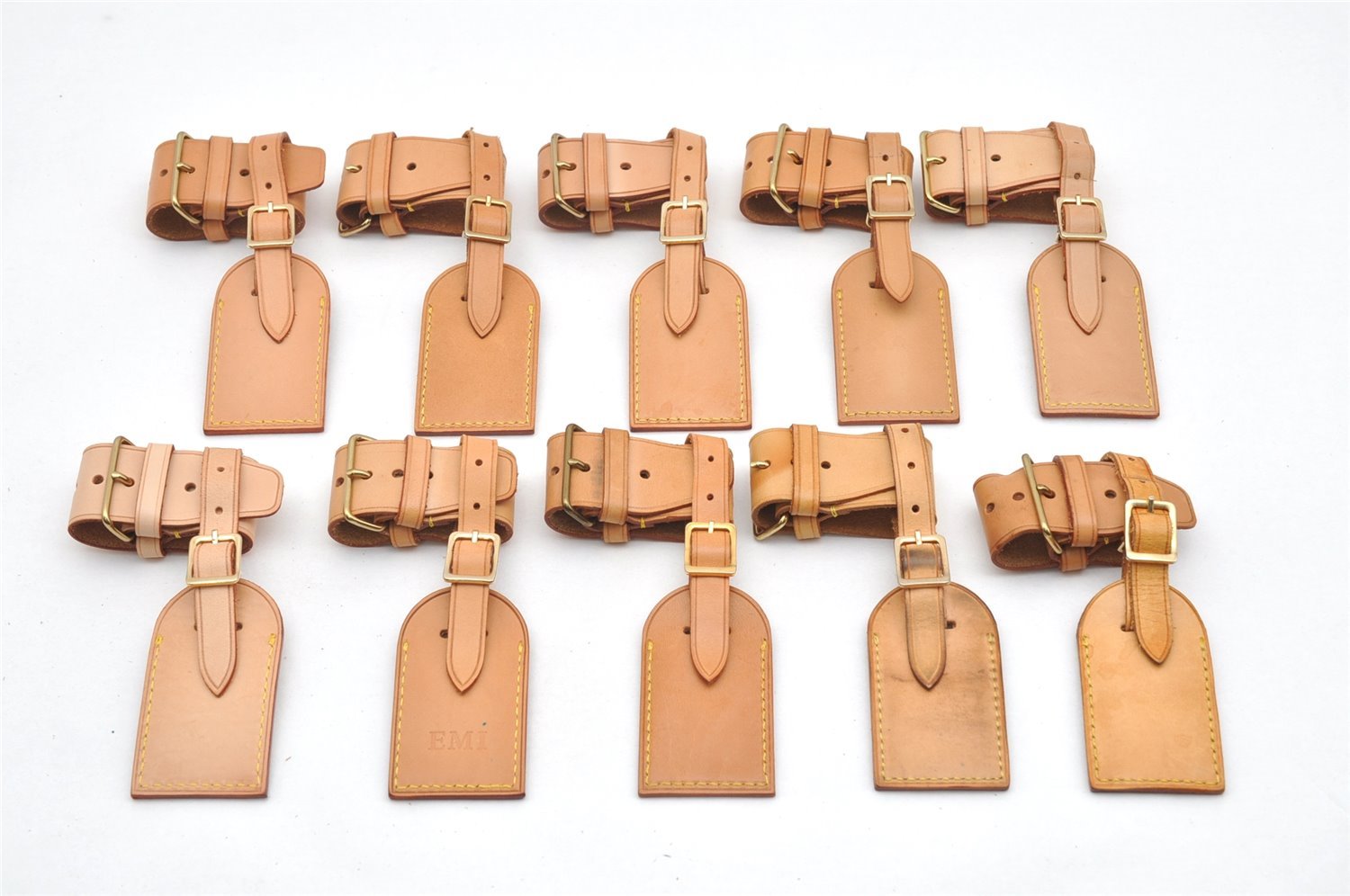 Authentic Louis Vuitton Name Tag Handle Holder Beige 10Set LV 7460K