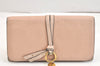 Authentic Chloe Vintage Alphabet Long Wallet Purse Leather Pink 7461K