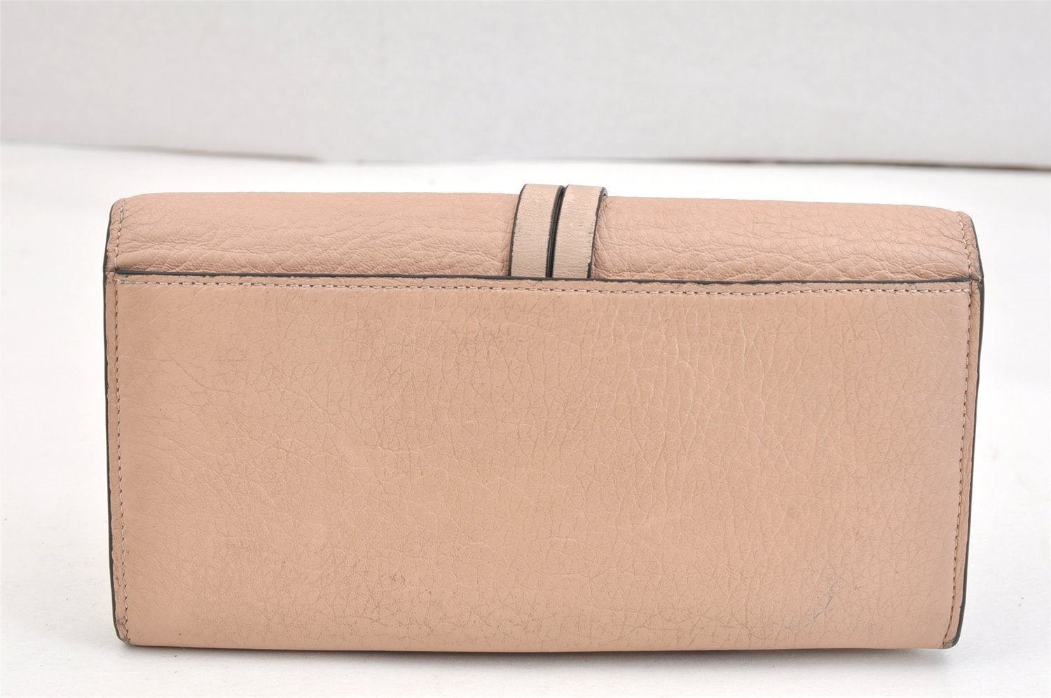 Authentic Chloe Vintage Alphabet Long Wallet Purse Leather Pink 7461K