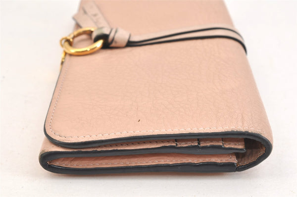 Authentic Chloe Vintage Alphabet Long Wallet Purse Leather Pink 7461K