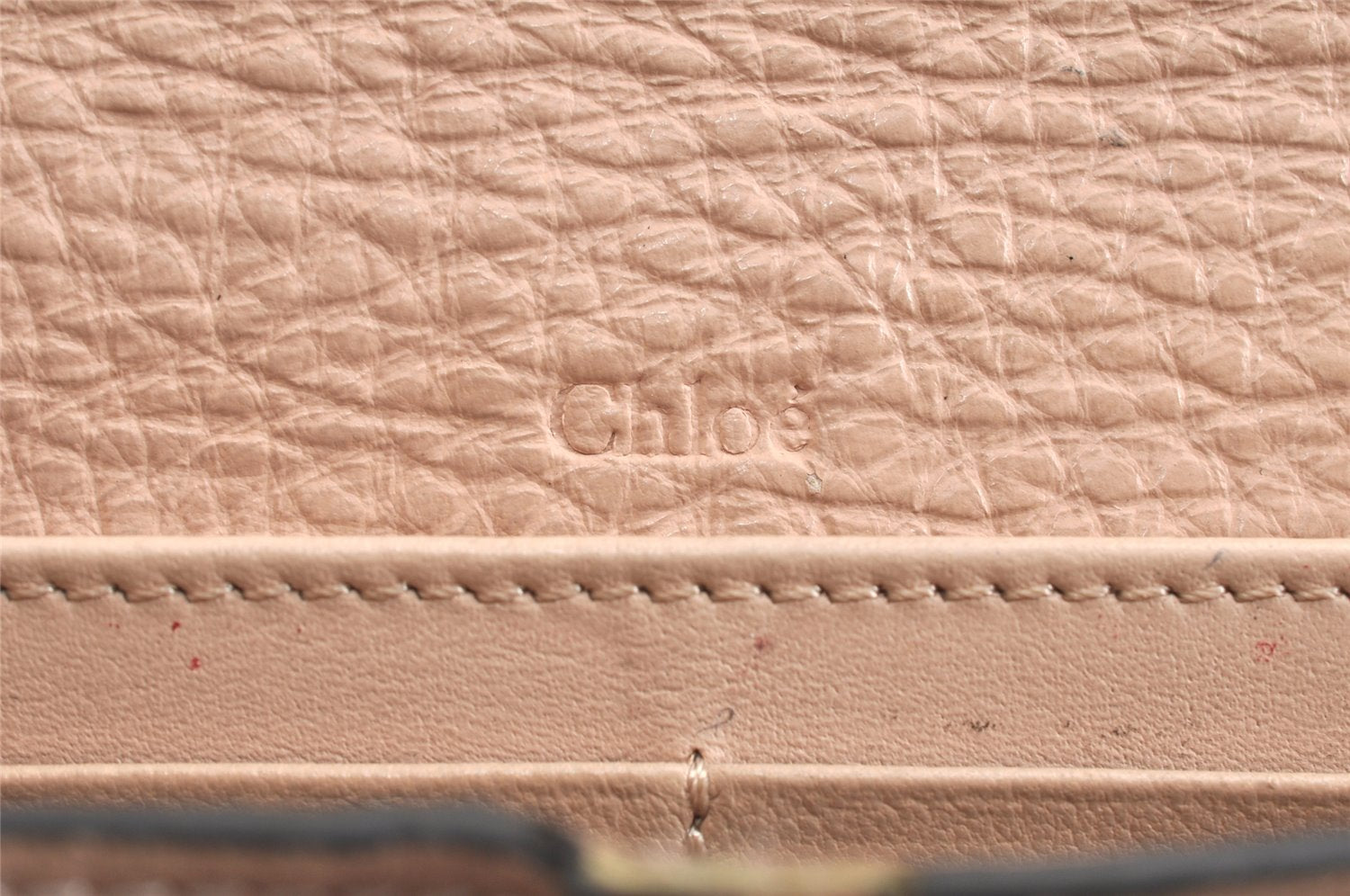 Authentic Chloe Vintage Alphabet Long Wallet Purse Leather Pink 7461K