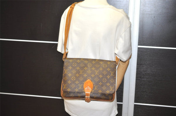 Authentic Louis Vuitton Monogram Cartouchiere GM Shoulder Bag Old Model 7463I