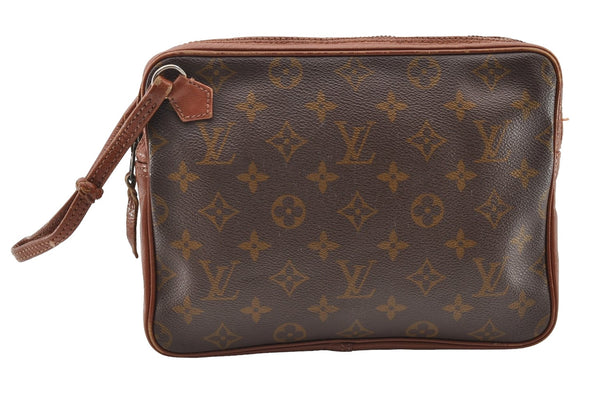 Authentic Louis Vuitton Monogram Pochette Sport Clutch Hand Bag Old Model 7465I