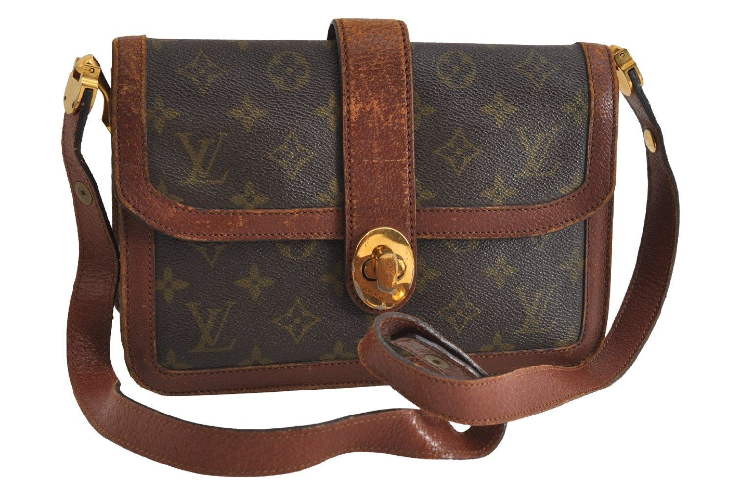 Authentic Louis Vuitton Monogram Sac Vendome Shoulder Cross Bag Old Model 7466I