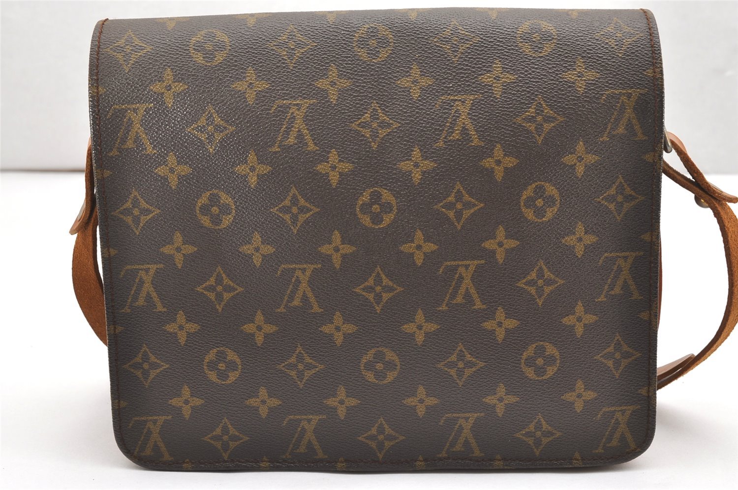 Authentic Louis Vuitton Monogram Cartouchiere GM Shoulder Bag Old Model 7466K