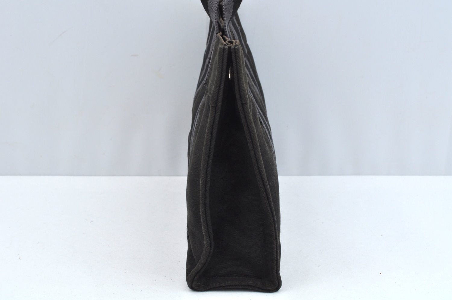 Authentic HERMES Fourre Tout PM Vintage Hand Tote Bag Canvas Black 7468H