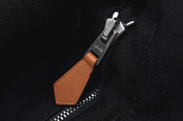 Authentic HERMES Fourre Tout PM Vintage Hand Tote Bag Canvas Black 7468H