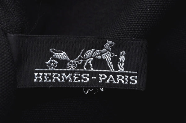 Authentic HERMES Fourre Tout PM Vintage Hand Tote Bag Canvas Black 7468H