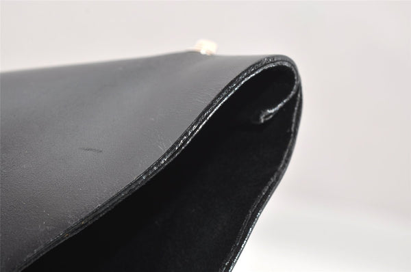 Authentic GUCCI Vintage Shoulder Bag Purse Leather Black 7469I