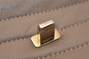 Authentic TORY BURCH KIRA Chevron Leather 2Way Shoulder Hand Bag Beige 7470J