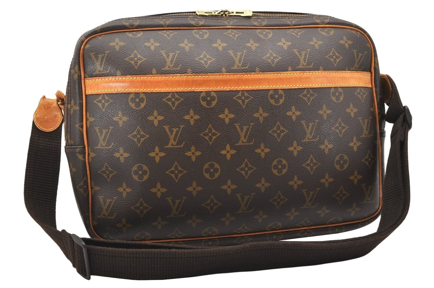 Authentic Louis Vuitton Monogram Reporter GM Shoulder Cross Bag M45252 LV 7470K