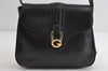 Authentic GUCCI Vintage Shoulder Bag Purse Leather Black 7471I