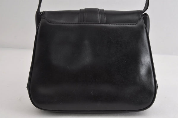 Authentic GUCCI Vintage Shoulder Bag Purse Leather Black 7471I